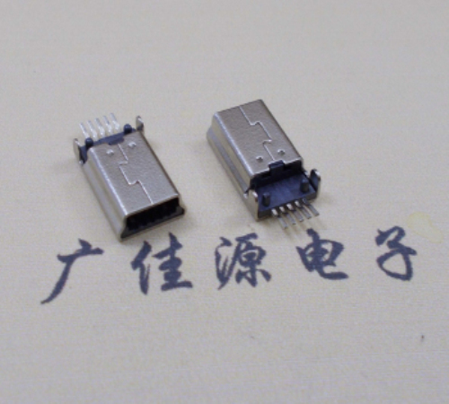 抚州MINI USB公头 5pin端子贴板带柱 10.7mm体长